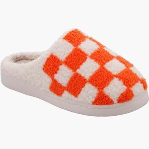 MIA Orange and White Checkered Cozi Slippers size 10